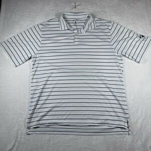 Fairway & Greene F&G Tech Polo Shirt Men XL‎ Green/White Striped Cotton Golf